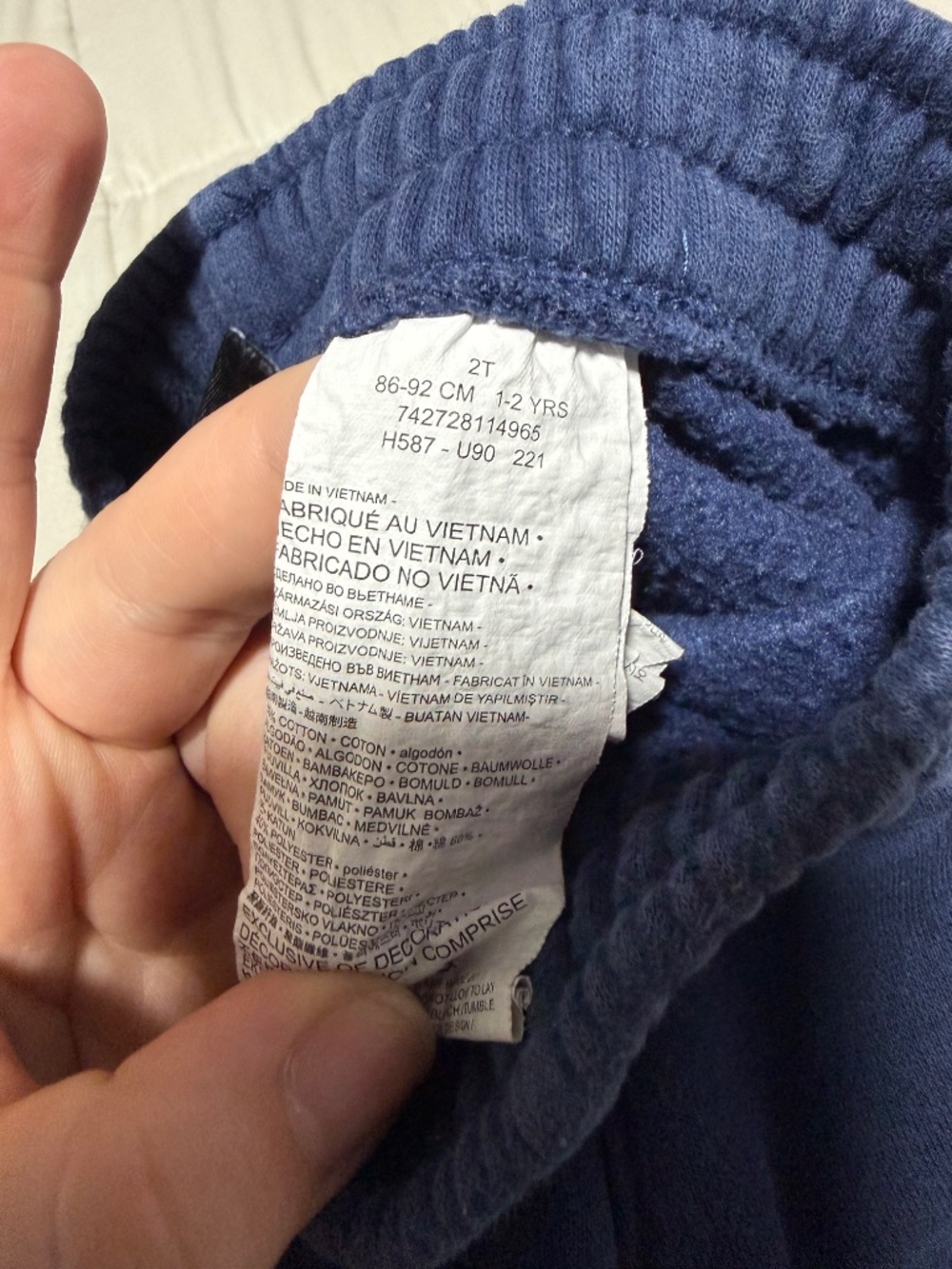 Nike 2T Blue Fleece Jogger Pants Pull-On Elastic Waist Solid Logo - Picture 6 of 7
